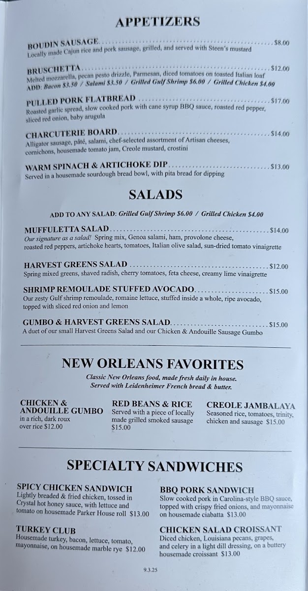 Napoleon House Menu - Image 2