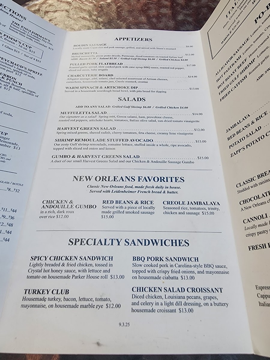 Napoleon House Menu - Image 5