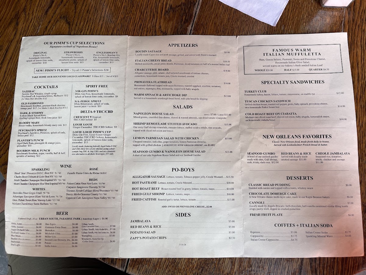 Napoleon House Menu - Image 6